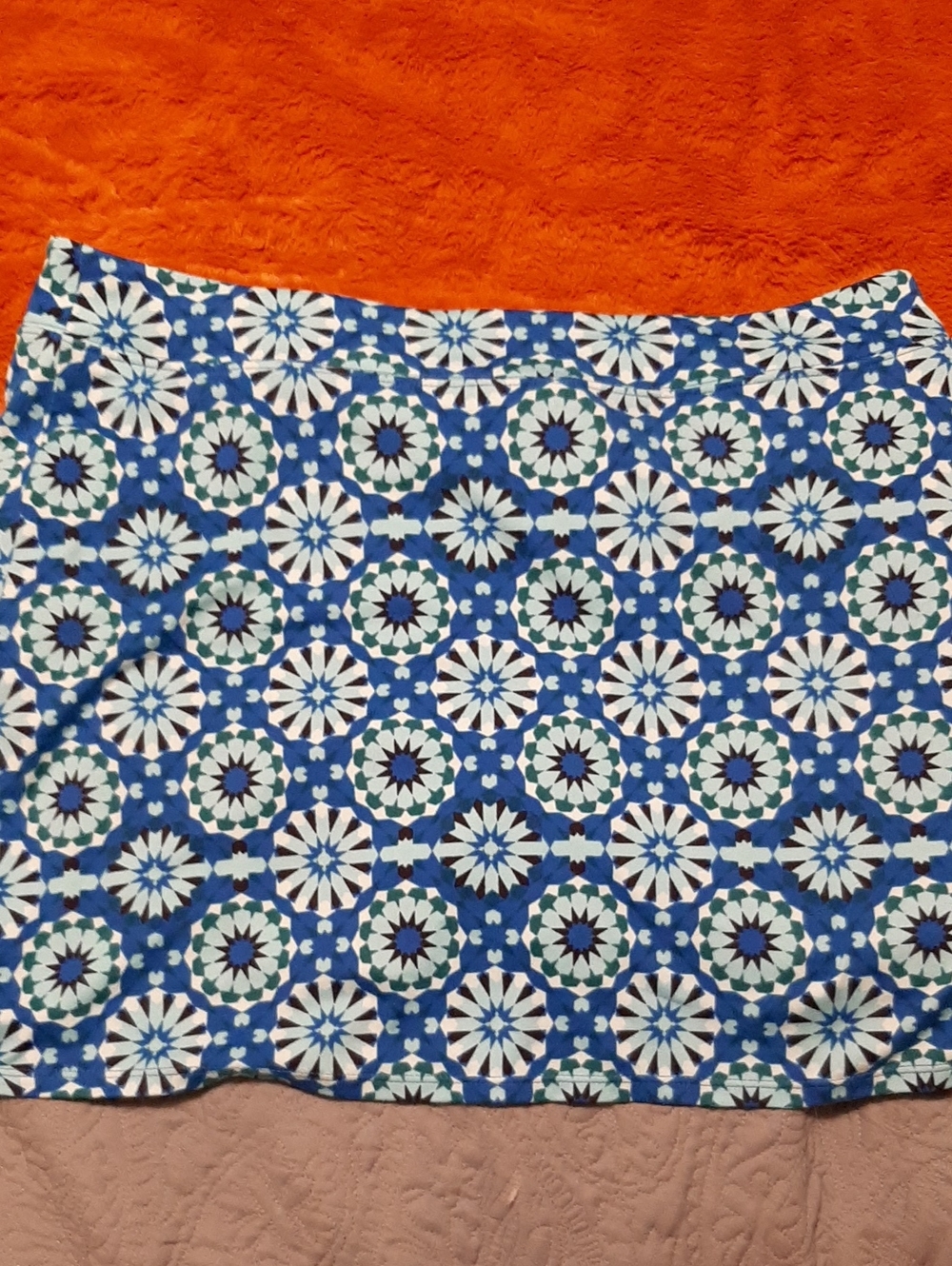 Tranquility Active Skort Xl In Ocean Flower Blue, Soft & Comfy